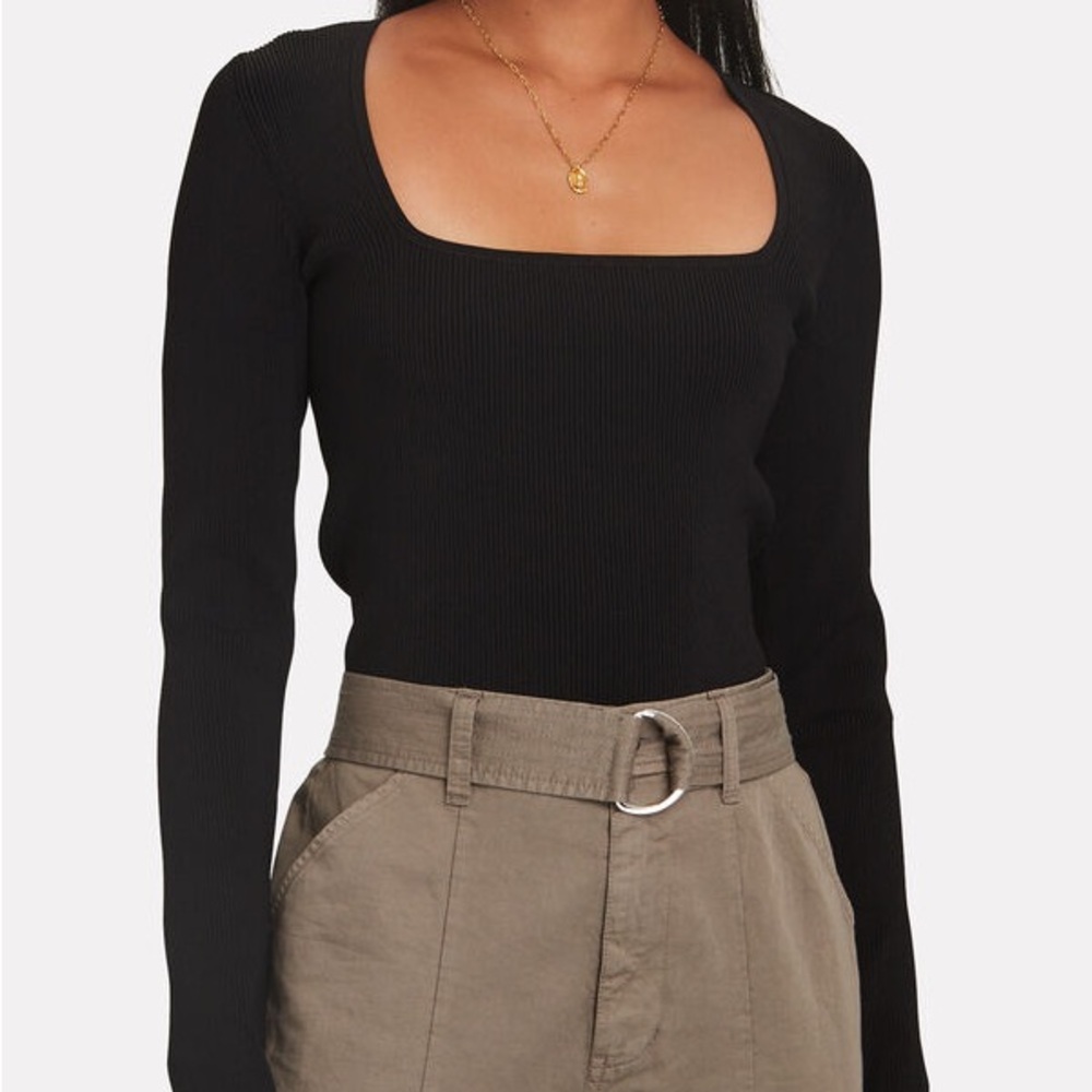 INTERMIX Kai Black Knit Top NWT